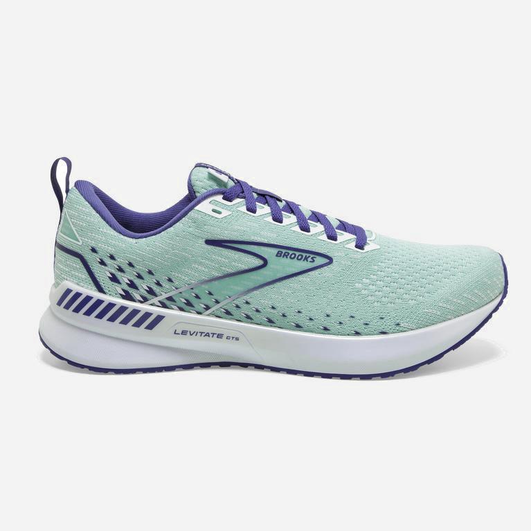 Brooks Levitate Gts 5 Israel - Women's Springy Road Running Shoes - PaleTurquoise/Yucca/Navy Blue/Wh